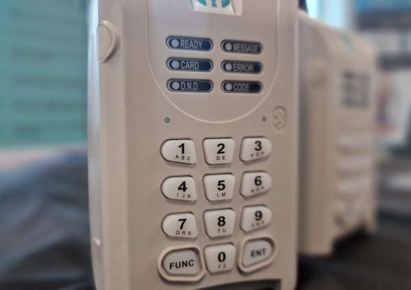 A close-up of SentriKey Care key safes