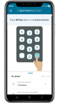 SentriGuard key safe access app button